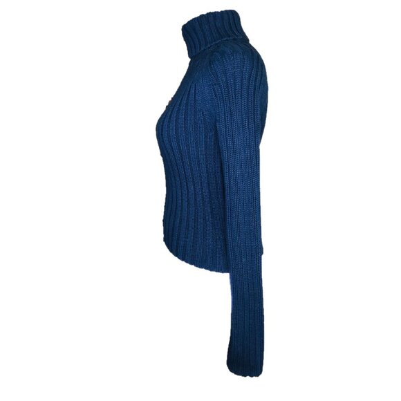 Abercrombie & Fitch Small Navy Blue Turtle Neck Sweater - Picture 4 of 6